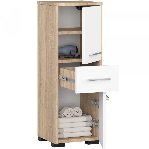 Ak furniture Kúpeľňová skrinka Fin sonoma/biela