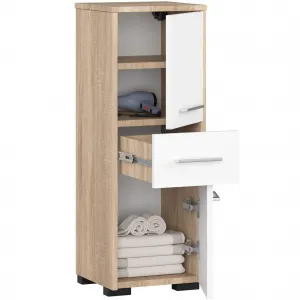 Ak furniture Kúpeľňová skrinka Fin sonoma/biela