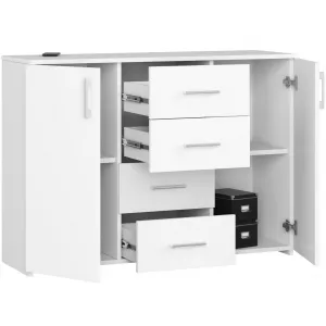 Ak furniture Komoda Torvi K 110,4 cm biela matná