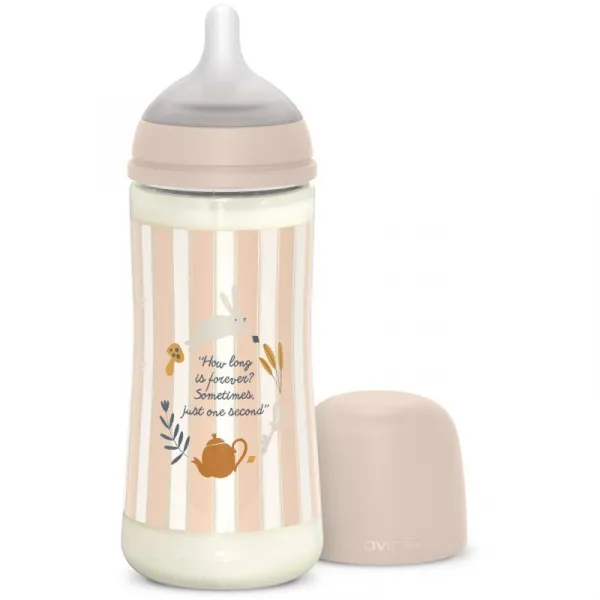 Suavinex Wonderland SX Pro Physiological Anti-Colic dojčenská fľaša L Dense Flow 6 m+ Pink 360 ml