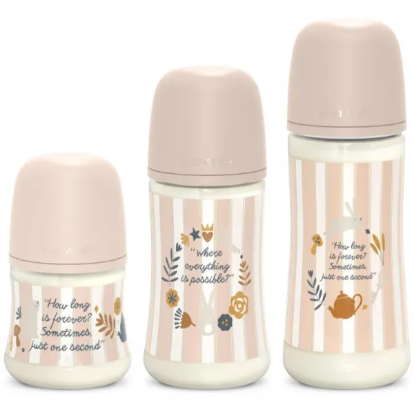 Suavinex Wonderland SX Pro Physiological Anti-Colic dojčenská fľaša L Dense Flow 6 m+ Pink 360 ml