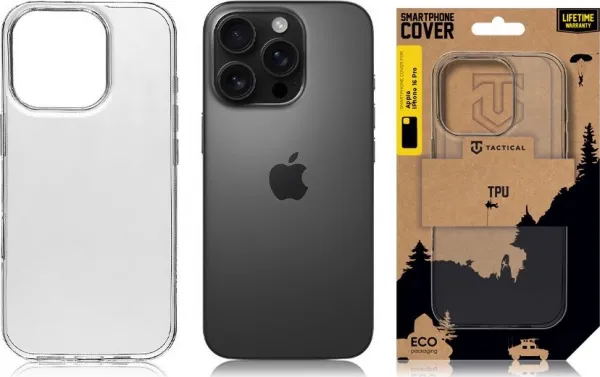 Tactical TPU Kryt pro Apple iPhone 16 Pro Transparent