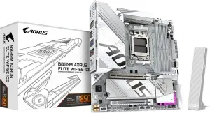 GIGABYTE MB Sc AM5 B850M A ELITE WF6E ICE, AMD B850, 4xDDR5, 1xDP, WiFi, mATX