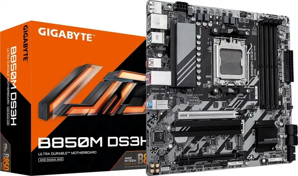 GIGABYTE MB Sc AM5 B850M DS3H, AMD B850, 4xDDR5, 2xDP, 1xHDMI, mATX