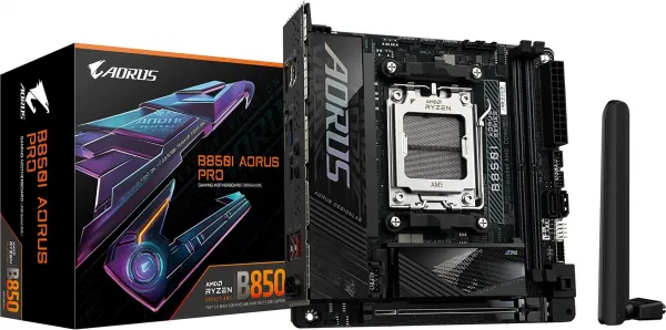 GIGABYTE MB Sc AM5 B850I AORUS PRO, AMD B850, 2xDDR5, 1xHDMI, WiFi, Mini-ITX