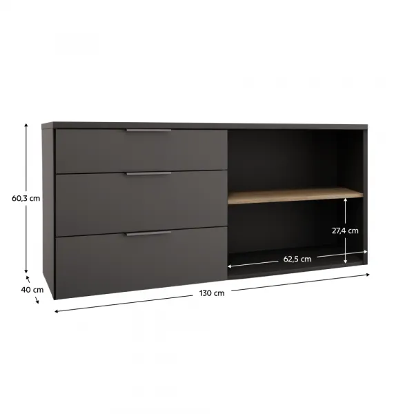 Komoda, antracit/dub cremona, ADAPO ADP05