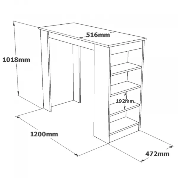 Kalune Design Barový stůl ST1 120 cm borovice Atlantic/bílý