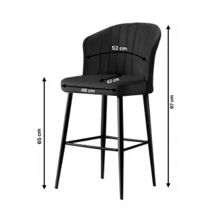 Bar Stool Set (2 Pieces) Rubi - Black