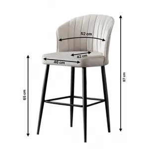Bar Stool Set (2 Pieces) Rubi - Cream