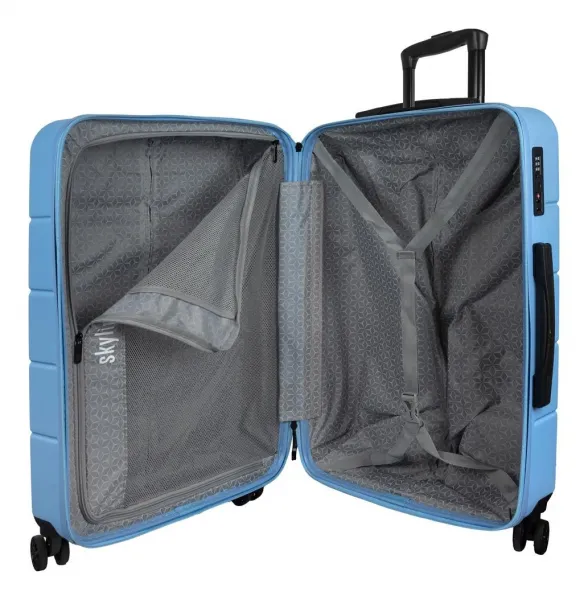 Stredný škrupinový kufor Skyline Goomera 4w M Blue