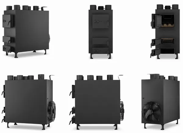 JAKS Teplovzdušná pec na tuhé palivo 50 kW PN5