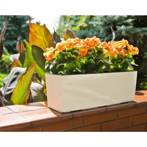 HowHomely Balkónový truhlík BOUQUET 56 cm biely