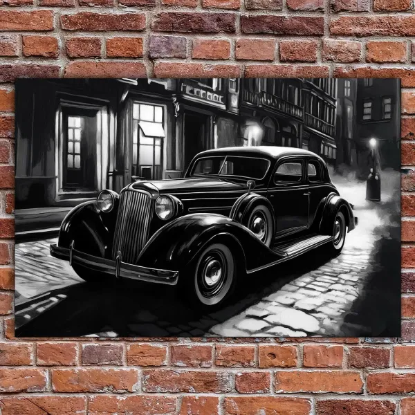 Čiernobiely obraz - Retro auto