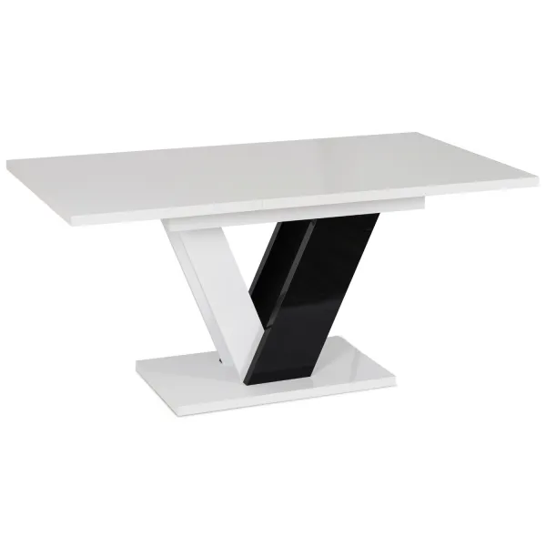 JAKS Jedálenský stôl Clark 120 cm čierno biely gloss glamour