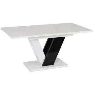 JAKS Jedálenský stôl Clark 120 cm čierno biely gloss glamour