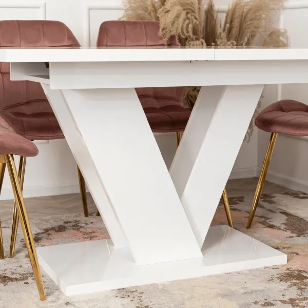 JAKS Jedálenský stôl Clark 120 cm biely gloss glamour