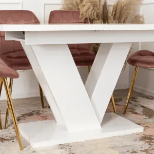 JAKS Jedálenský stôl Clark 120 cm biely gloss glamour