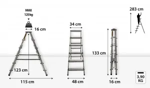 JAKS Obojstranný schodíkový rebrík 2 x 6 priečok DD6