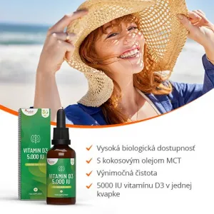Essentials Vitamín D3 kvapky, 5000 IU vysoká dávka – Vegetariánske, 2000 kvapiek, 60ml