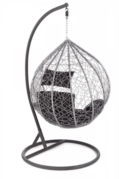 HALMAR Závesné hojdacie kreslo Egg sivé/čierne