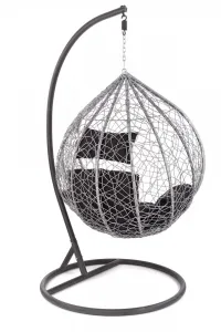 HALMAR Závesné hojdacie kreslo Egg sivé/čierne
