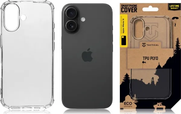 Tactical TPU Plyo Kryt pre iPhone 16, Transparentný