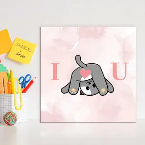 Drevený romantický obraz - I love you