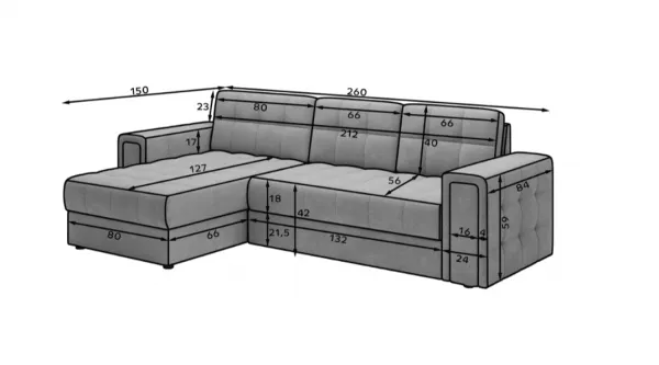 ArtElta Rohová sedacia súprava BLENVI | univerzálna Farba: Monolith 84