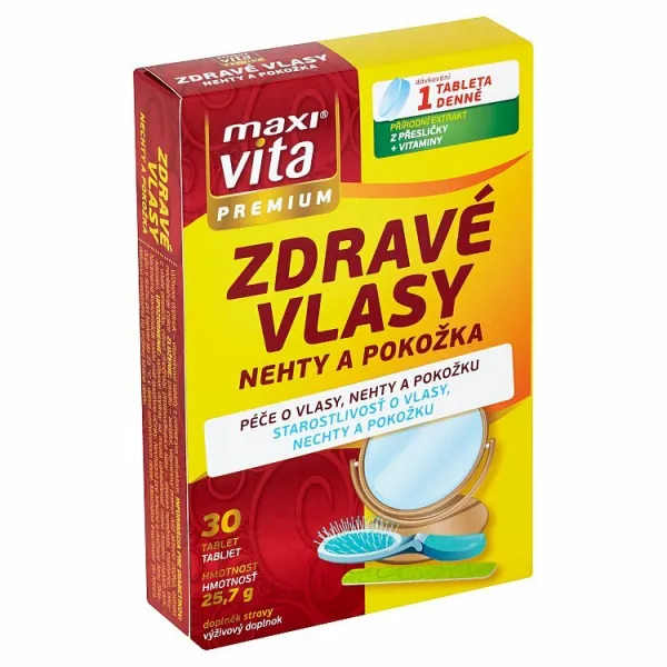 MaxiVita Premium Zdravé vlasy, nechty a pokožka 30 tabliet 25,7 g