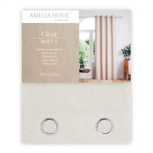 Záves AmeliaHome Clear s priechodkami 140x250 cappuccino/biely
