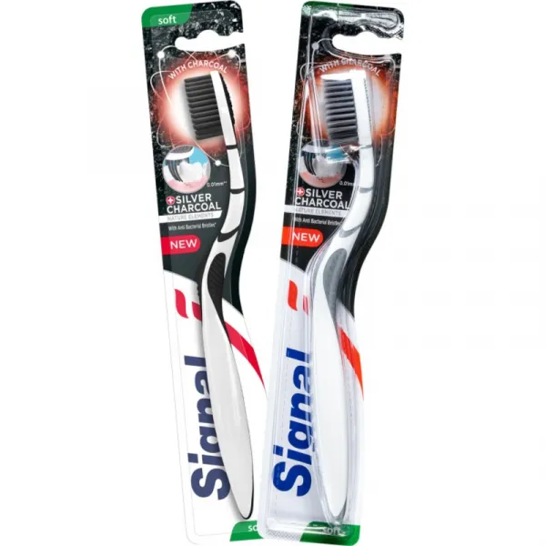 Signal Natural Elements Silver Charcoal zubná kefka soft 1 ks