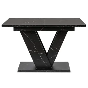 JAKS Jedálenský stôl Clark 120 cm čierny mramor glamour