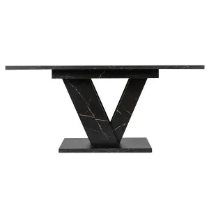 JAKS Jedálenský stôl Clark 120 cm čierny mramor glamour