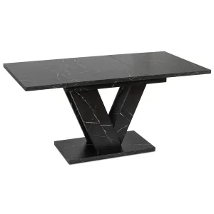 JAKS Jedálenský stôl Clark 120 cm čierny mramor glamour