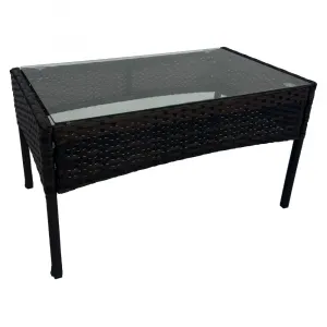 Záhradný 4-dielny ratanový set, čierna/béžová, RATANA 2 NEW