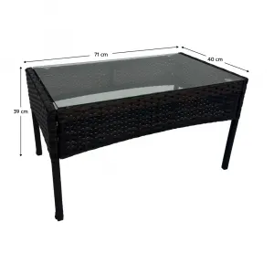Záhradný 4-dielny ratanový set, čierna/béžová, RATANA 2 NEW