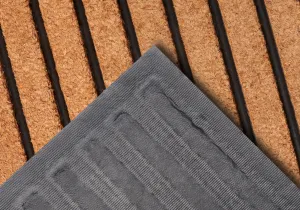 Rohožka Mix Mats Striped čierna / béžová