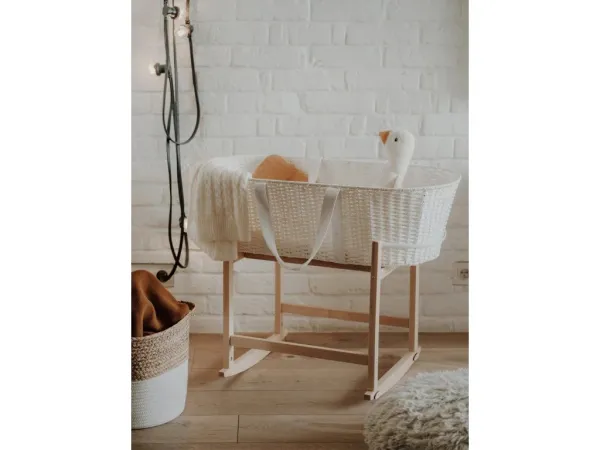 Ahojbaby Mojžišov košík pre bábätko Paper Dream white + matrac Basic