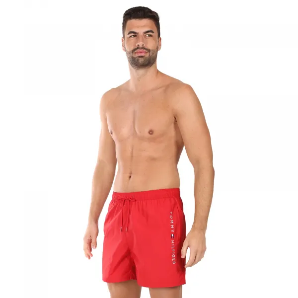 Pánske plavky Tommy Hilfiger červené (UM0UM03258 XLD) M