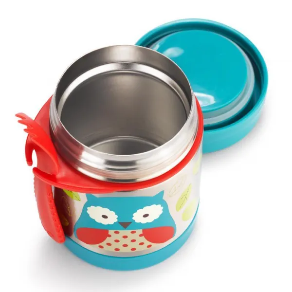 SKIP HOP Zoo Termoska na jedlo s lyžičko/vidličkou Sovička 325 ml, 3r+