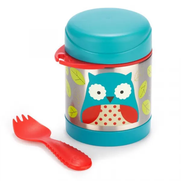 SKIP HOP Zoo Termoska na jedlo s lyžičko/vidličkou Sovička 325 ml, 3r+