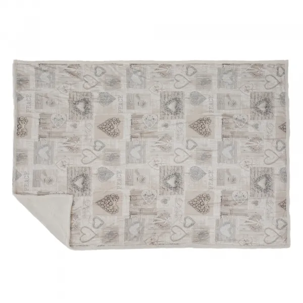 Obojstranná baránková deka, vintage vzor, 150x200, MARIS