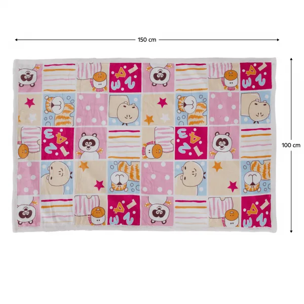 Detská deka, farebný patchwork, 100x150, CIMA