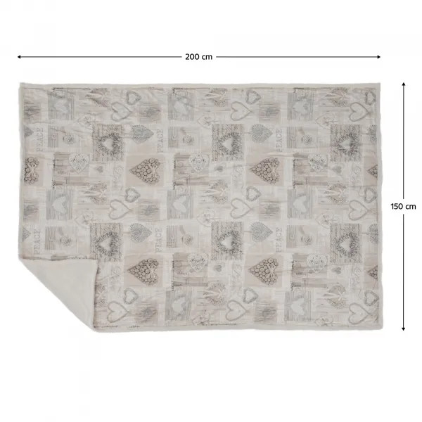 Obojstranná baránková deka, vintage vzor, 150x200, MARIS