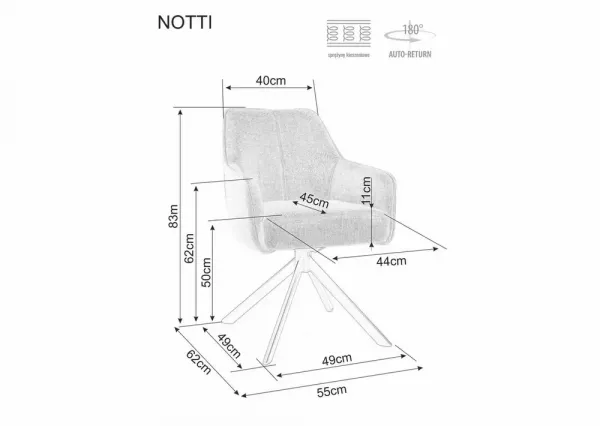 Signal Jedálenská stolička NOTTI BREGO | sivá