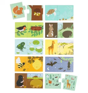 A Little Lovely Company - priradzovacie puzzle - zvieracie domčeky