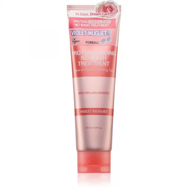 KUNDAL Protein Bonding Care No Wash Treatment bezoplachová starostlivosť pre poškodené vlasy s vôňou Violet Muguet 130 ml