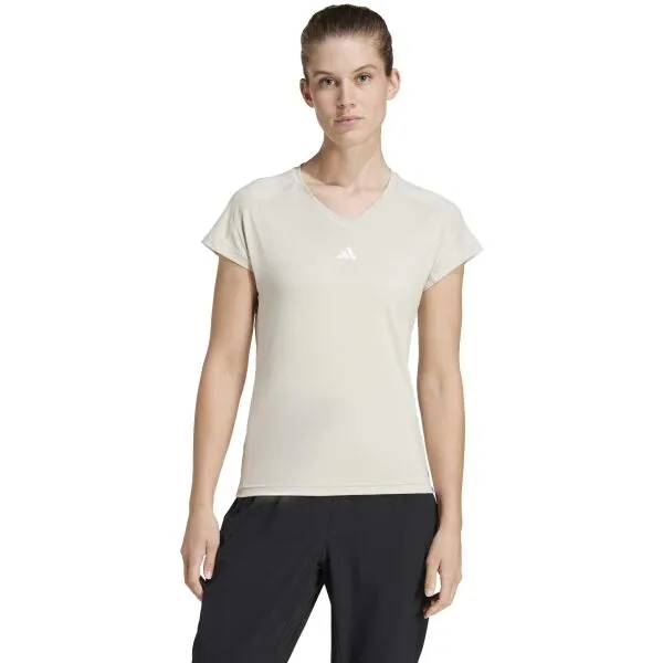 adidas TRAIN ESSENTIALS TEE Dámske športové tričko, béžová, veľkosť
