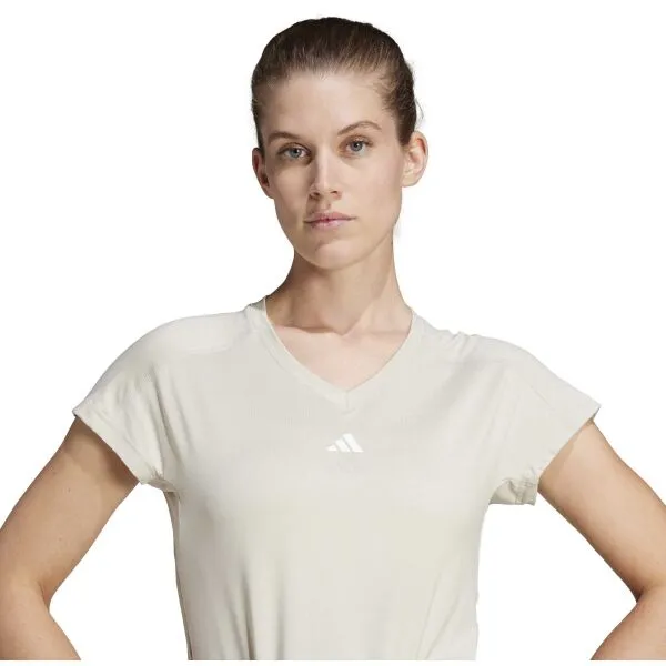 adidas TRAIN ESSENTIALS TEE Dámske športové tričko, béžová, veľkosť