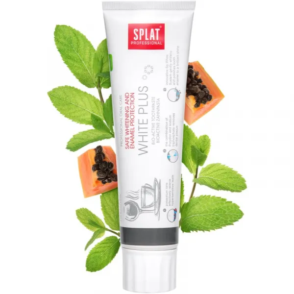 Splat Professional White Plus bioaktívna zubná pasta pre šetrné bielenie a ochranu zubnej skloviny 100 ml